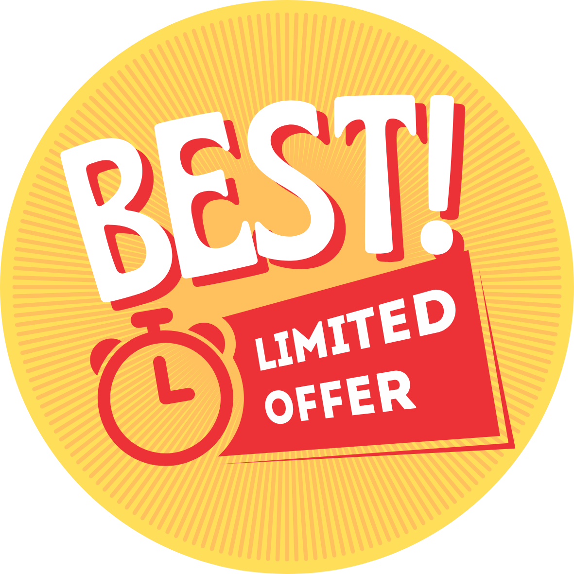 red and yellow bold new offer circle sticker